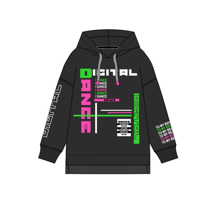 фото Худи oversize из футера для девочки, рост 158 см playtoday