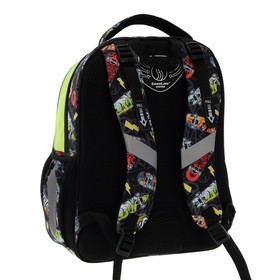 

Рюкзак школьный Erich Krause ErgoLine Neon Skate, 39 х 28 х 14 см, 15л, эргономичная спинка, чёрный