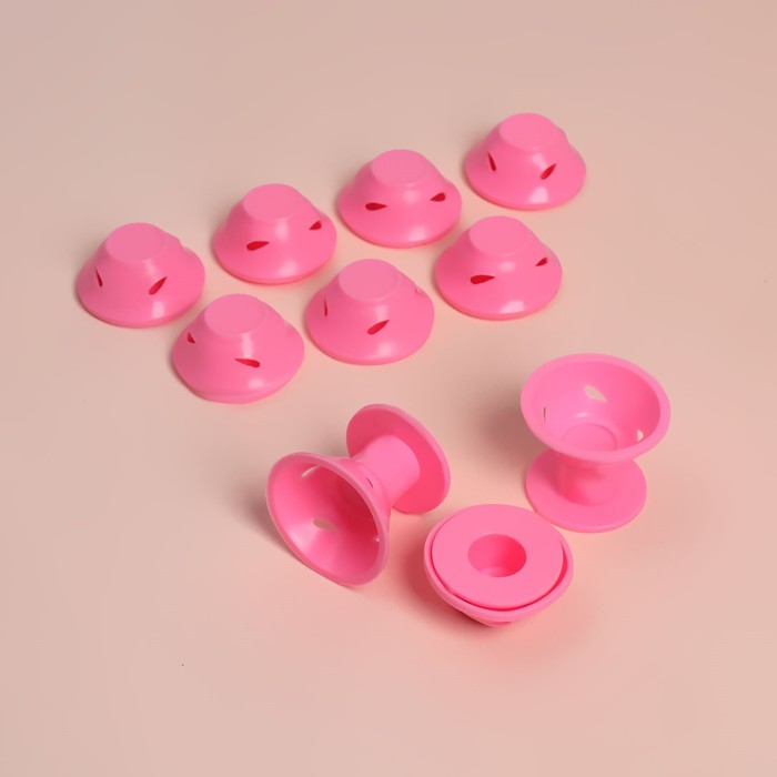 Бигуди силиконовые, d = 1,8/3,5 см, 10 шт, цвет розовый