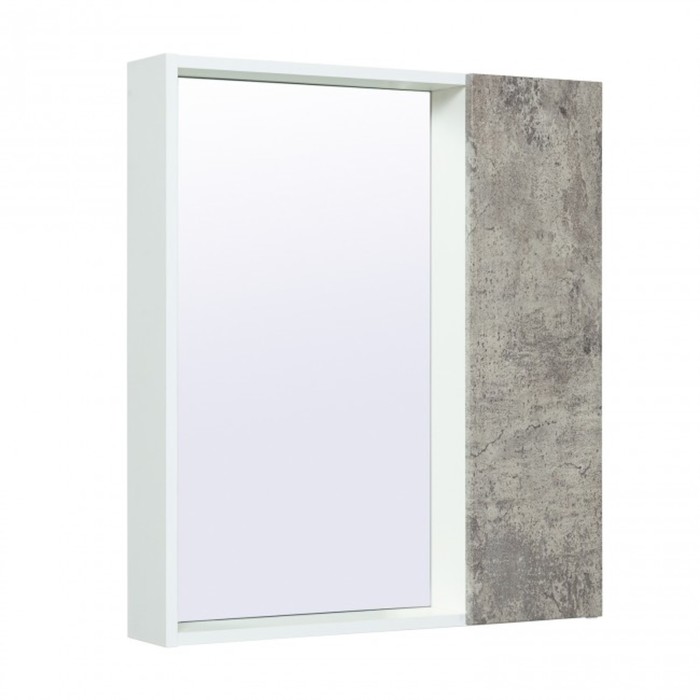 Шкаф-зеркало Манхэттен 65 серый бетон, универсальный