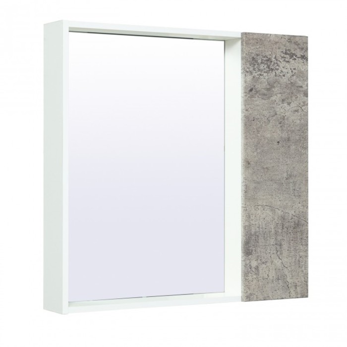 Шкаф-зеркало Манхэттен 75 серый бетон, универсальный шкаф зеркало манхэттен 65 серый бетон универсальный