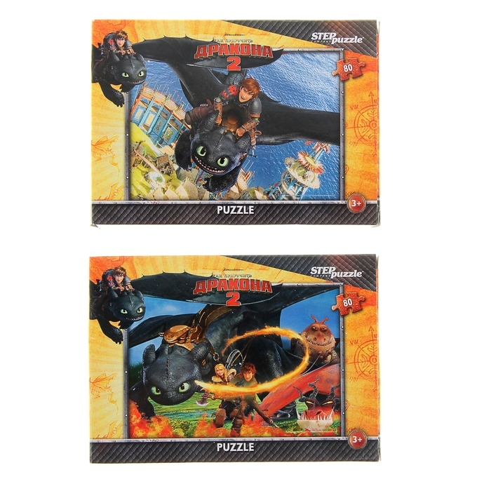 Пазл "Драконы", 80 элементов МИКС