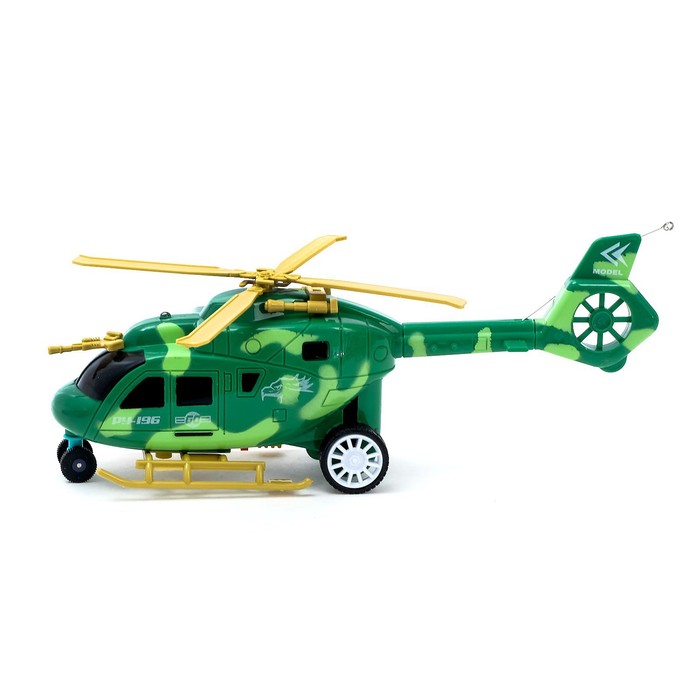 Вертолет радиоуправляемый «Штурм в небе», свет, работает от батареек, цвет зеленый