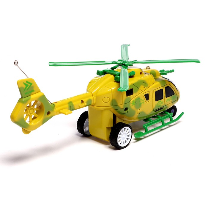 Вертолет радиоуправляемый «Штурм в небе», свет, работает от батареек, цвет желтый
