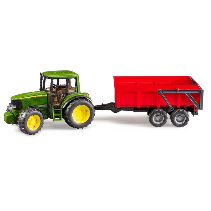 Игрушка «Трактор John Deere» с прицепом самосвалом детская игрушка трактор с зеленым прицепом овечкой