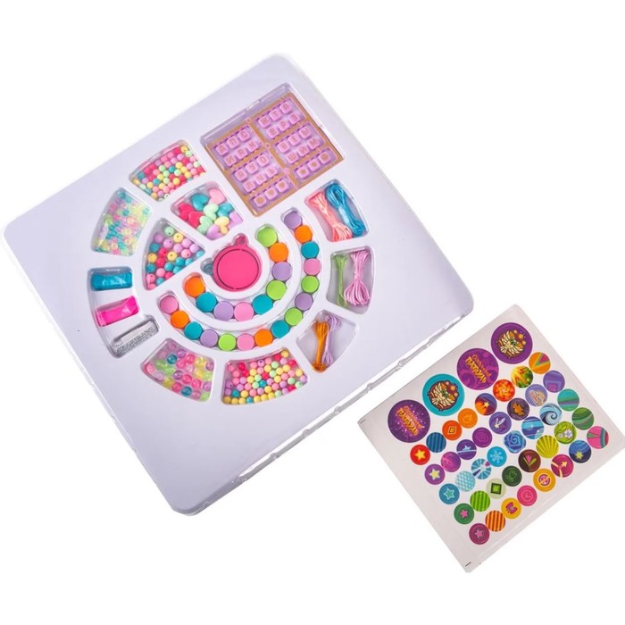 Игровой набор для создания украшений: буквы, шармы, бусины, наклейки