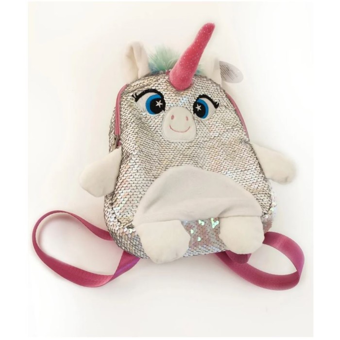 Мягкая игрушка «Рюкзак Единорог» с пайетками, 24 см сумки для детей mihi mihi рюкзак с пайетками единорог с сердцем bright dreams с помпоном