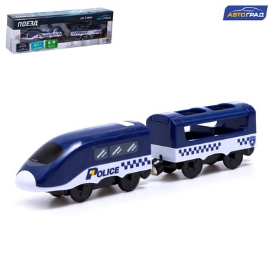 Поезд «Полиция», для железной дороги, работает от батареек, подходит для деревянных железных дорог