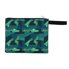 

Папка для тетрадей А5, молния сверху, текстиль, Real Croco, зелёный
