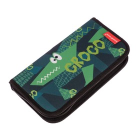 

Пенал 1 секция ErichKrause, 110 х 205 мм, Real Croco, ткань, зелёный