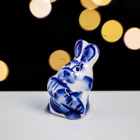 

Сувенир "Заяц Яшка" 4,5 см , гжель