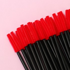 Набор щёточек для бровей и ресниц, силиконовые, 10,5 см, 50 шт, цвет чёрный/МИКС
