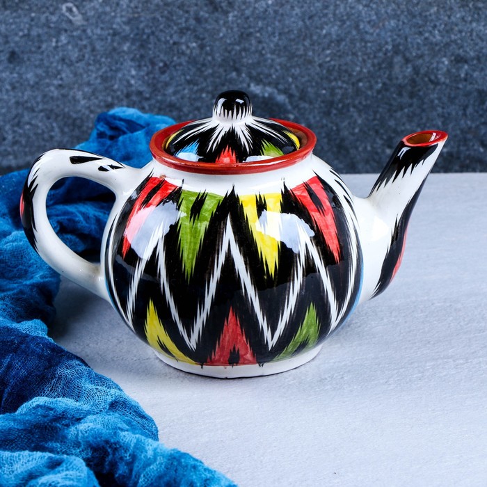 Чайник Риштанская керамика Атлас, 0,7 л, разноцветный чайник риштанская керамика атлас 700 мл микс