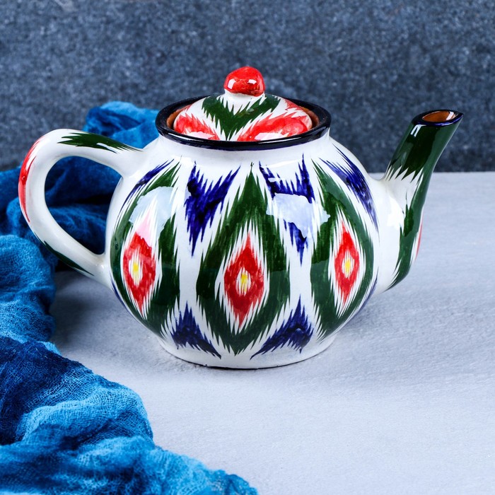 Чайник Риштанская керамика Атлас, 0,8 л, разноцветный чайник риштанская керамика атлас 700 мл микс