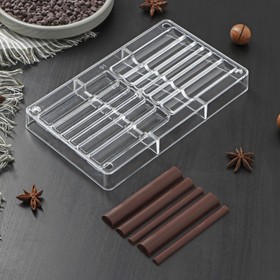 Форма для шоколада «Стикс», 12 ячеек, 20×12×2,5 см, ячейка 9×1,5/1/0,8 см