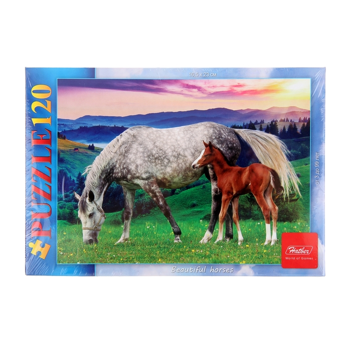 Пазлы "Жеребенок с мамой", 120 элементов