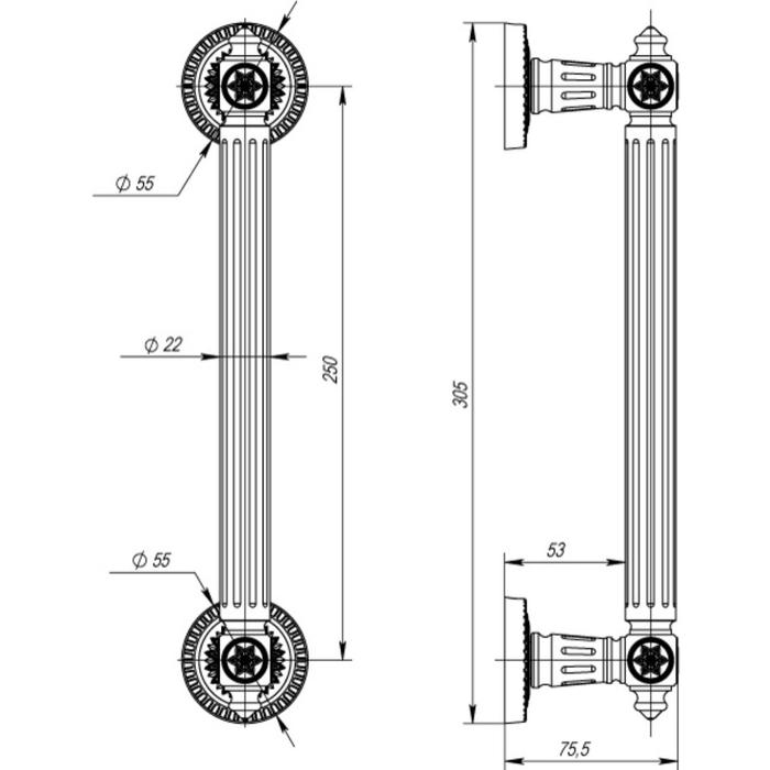 

Ручка-скоба Matador PULL CL SILVER-925, цвет серебро