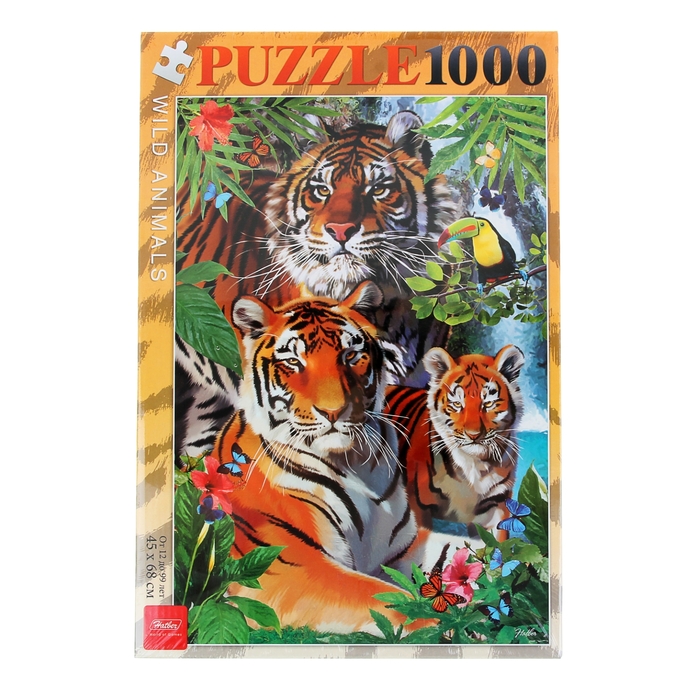 Пазлы "Тигриная семья", 1000 элементов