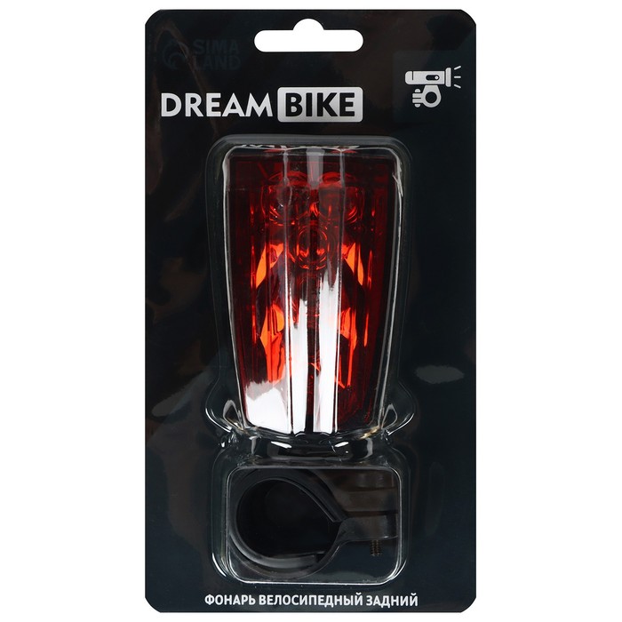 цена Фонарь велосипедный Dream Bike JY-2L-A, задний, 5 диодов, 3 режима