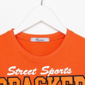 

Комплект для мальчика (футболка/шорты), цвет кирпичный/серый, рост 134