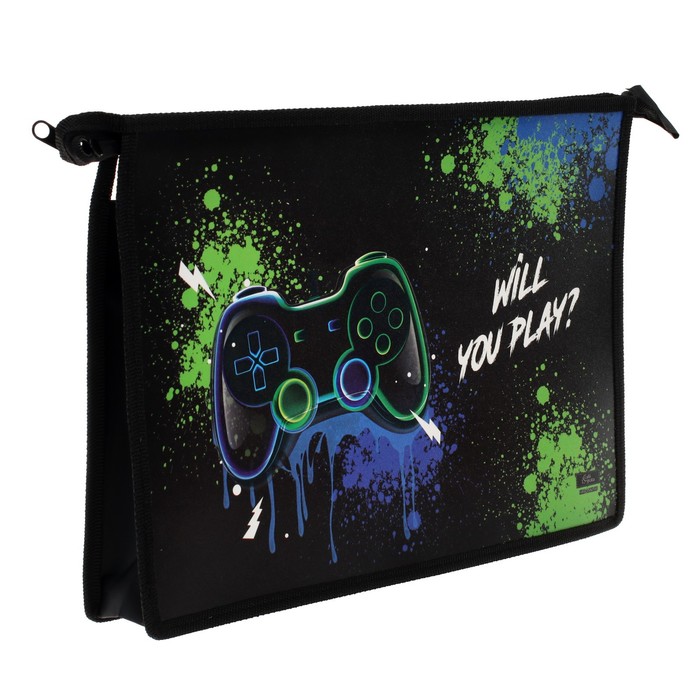 

Папка для тетрадей А4, 230 х 325 х 55 мм, молния сверху, пластиковая, ПМ-А4-29 Calligrata "Джойстик"