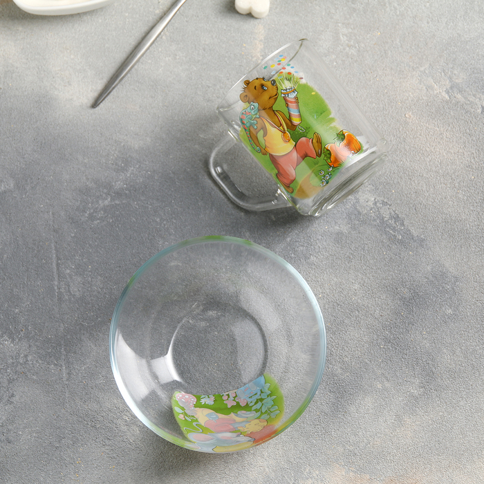 Набор 2 предмета: кружка 200 мл, миска 13 cм "Азбука", рисунок МИКС