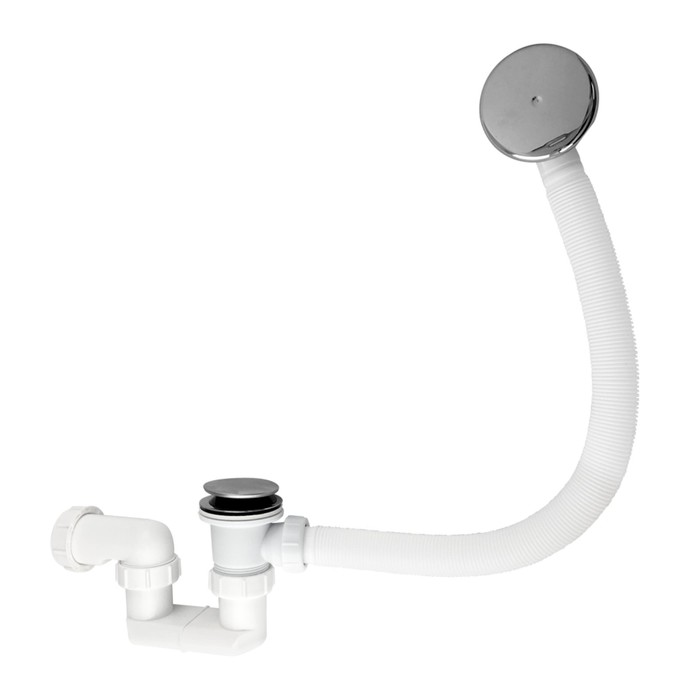 Сифон для ванны САНАКС 8732, d=70 мм, автомат, нажимной, длина шлага 520 мм, пластиковый сифон для ванны санакс 8732 d 70 мм автомат нажимной длина шлага 520 мм пластиковый