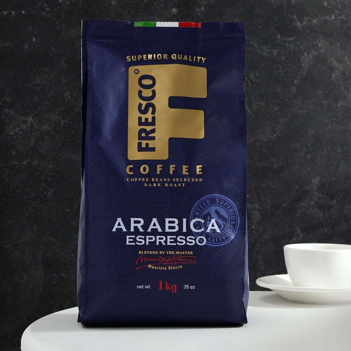 Кофе FRESCO Arabica Espresso 1000г, зерно кофе молотый costadoro arabica espresso 250g 8012470000215