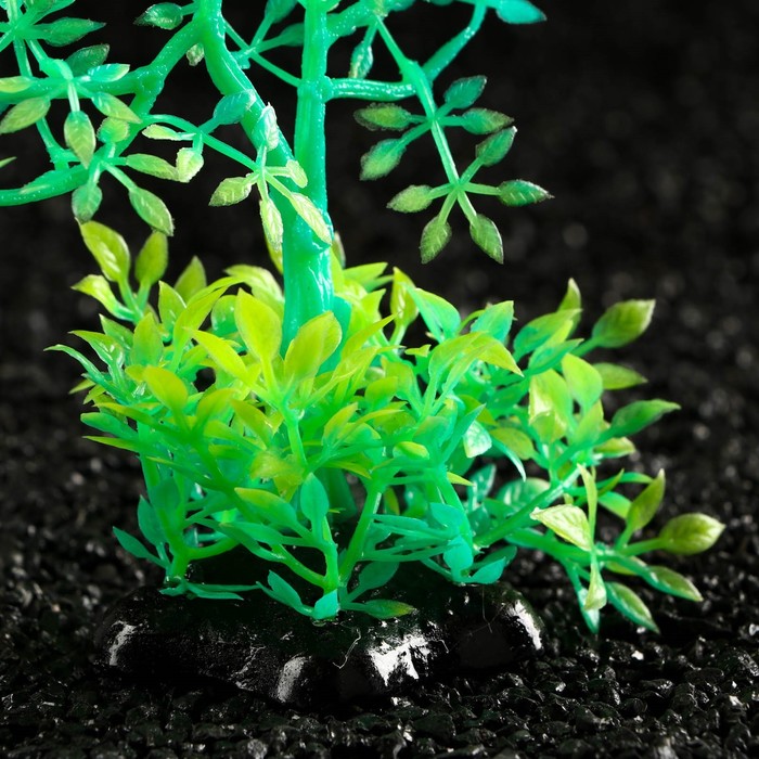 фото Растение искусственное аквариумное, светящееся, 10 см, зелёное пижон аква