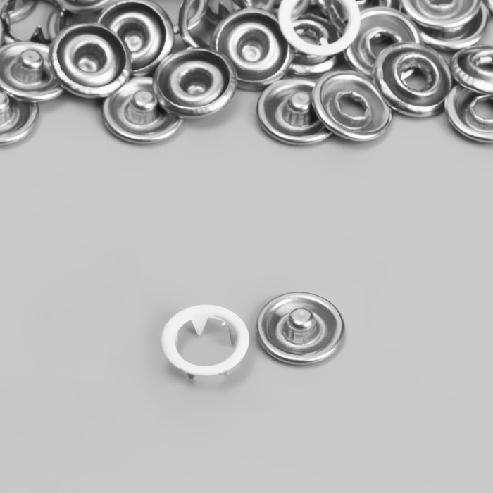 Кнопки рубашечные, d = 9,5 мм, цвет белый
