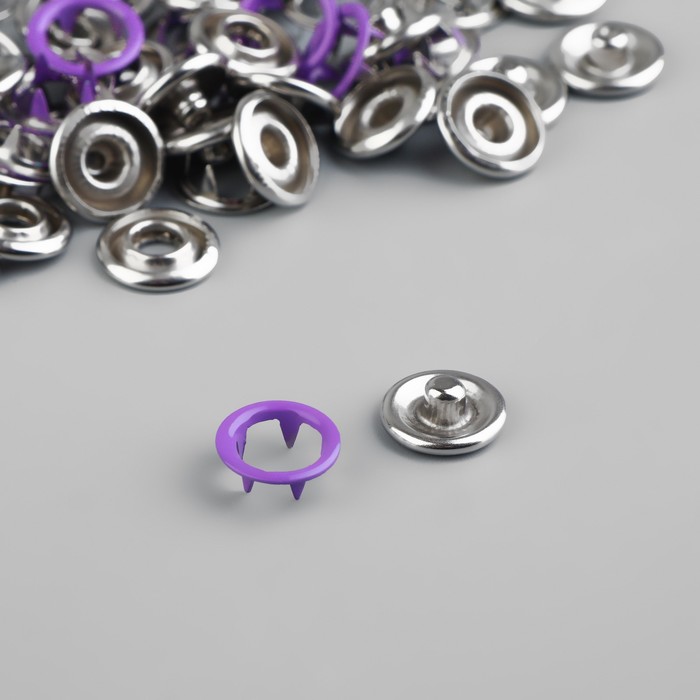 Кнопки рубашечные, d = 9,5 мм, цвет фиолетовый