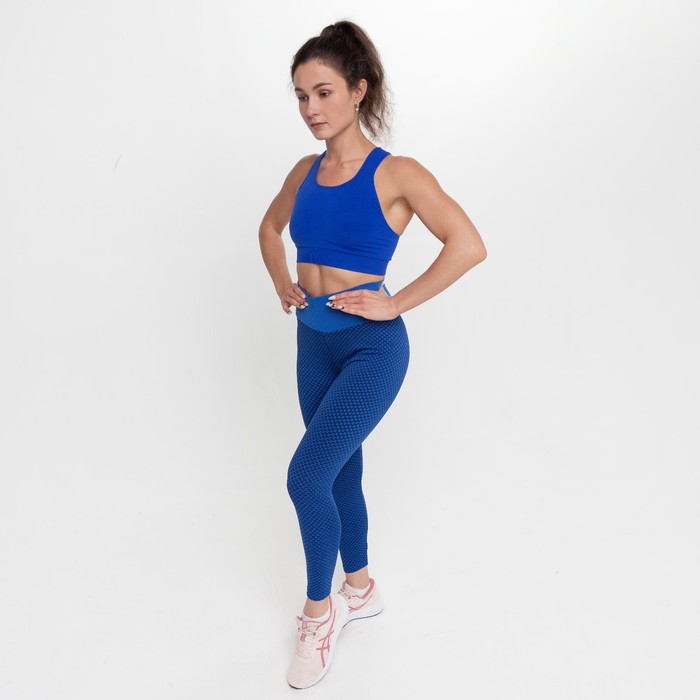 фото Леггинсы женские спортивные, цвет синий, размер 40-42 (s) pro-fit