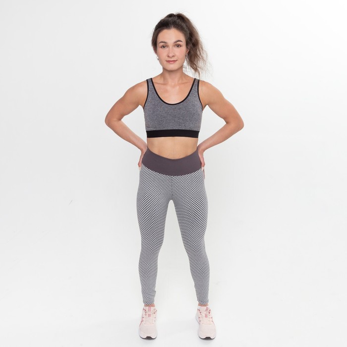 фото Леггинсы женские спортивные, цвет серый, размер 40-42 (s) pro-fit