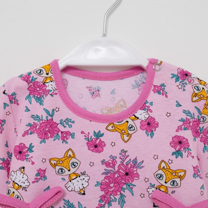 

Платье для девочки, цвет розовый/лисички, рост 92