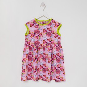 Платье для девочки, цвет розовый/бабочки, рост 104 Ош