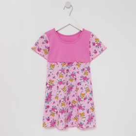 Платье для девочки цвет розовый/лисички, рост 104 Ош