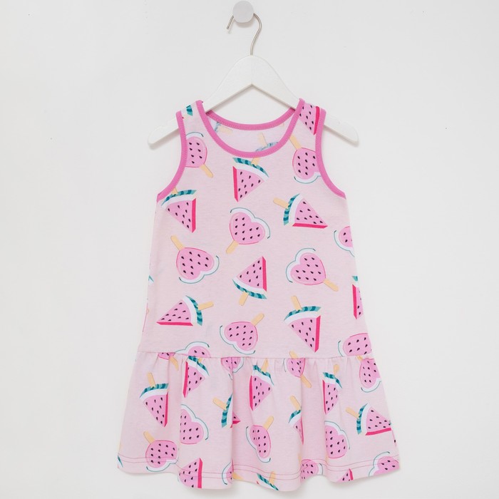 фото Платье для девочки, цвет розовый/арбуз, рост 98 юниор текстиль