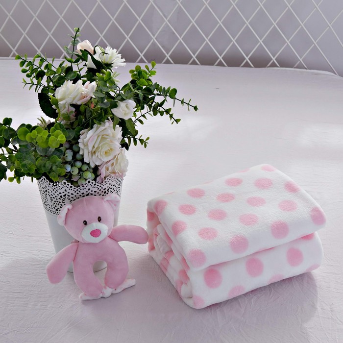 цена Плед детский с игрушкой, размер 90x120 см, цвет розовый