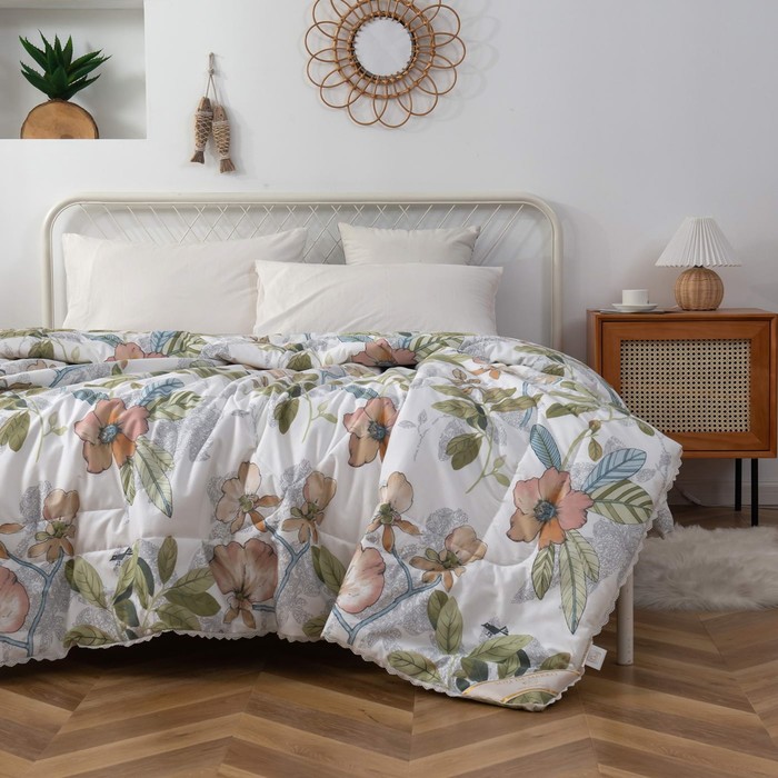 Одеяло «Азиза», размер 200х220 см, цвет зелёный