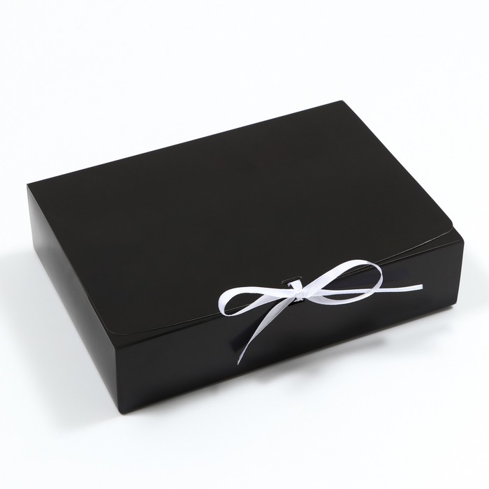 Коробка складная, черная, 21 х 15 x 5 см коробка складная розовая 21 х 15 х 5 см