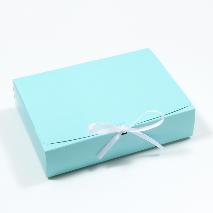 цена Коробка складная, голубая, 21 х 15 x 5 см