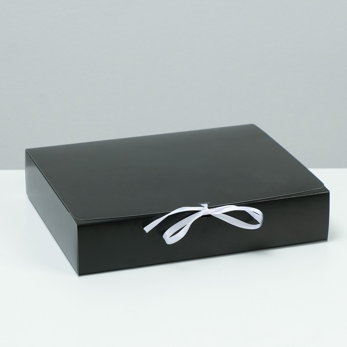 Коробка складная, черная, 25 х 20 х 5 см коробка складная белая 25 х 20 х 5 см