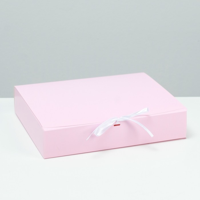 Коробка складная, розовая, 25 х 20 х 5 см коробка складная красная 25 х 20 х 5 см