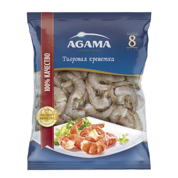 

Тигровая креветка №8 с/м б/г 6*400г (Agama 100% качество)