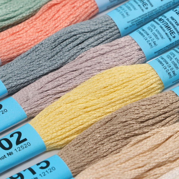 

Набор ниток мулине «Pastel», 8 ± 1 м, 9 шт