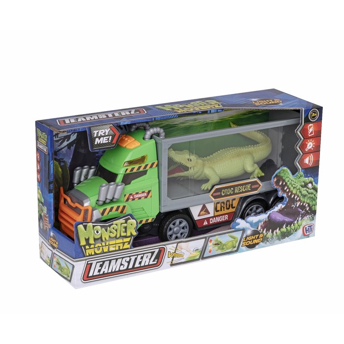 

Игрушка со встроенным двигателем Teamsterz «Грузовик с крокодилом MONSTER MOVERZ»