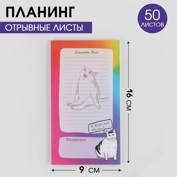 

Планинг с отрывными листами «Кот» 100х180 мм, 50 листов