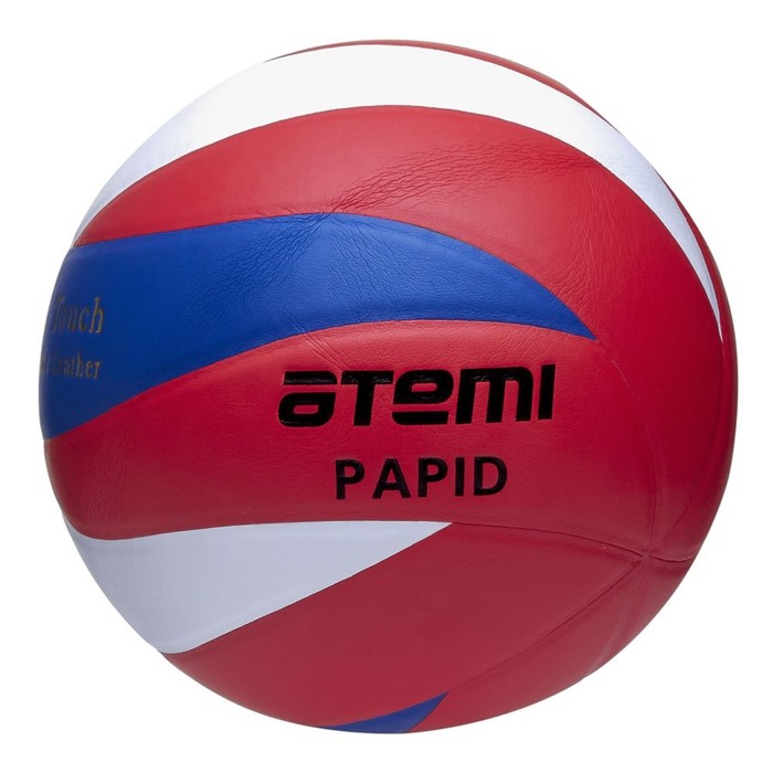 Мяч волейбольный Atemi RAPID, черн/бел/красн, синтетическая кожа PU Soft, 12 п, окруж 65-67  743496
