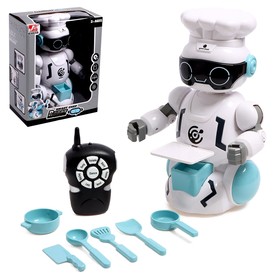 Робот радиоуправляемый «Шеф повар», световые и звуковые эффекты, цвет голубой Ош