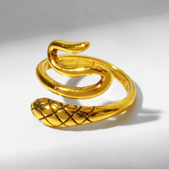 кольцо змейка маленькая цвет чернёное золото безразмерное Кольцо «Змейка» маленькая, цвет чернёное золото, безразмерное